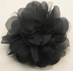 سیاه و سفید نوعی پارچه ابریشمی مصنوعی و مش خوشه گل مصنوعی با پین
