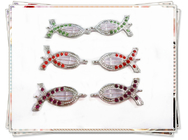 چند رنگ کریستال ماهی افسون آویز دست ساز گردنبند ساخت طلا و جواهر