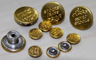 4 سوراخ سفارشی دکمه های لباس گرد متال با براق طلا فلز آلومینیوم