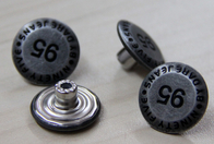آلیاژ روی زنجیر سفارشی دکمه های پوشاک دور Odd فونت سیاه روغن برای پوشاک