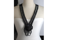 پلوور سیاه گل زبر دست ساز تزیینات گردنبند برای خانم