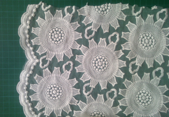 80CM ارگانزا دوزی توری پارچه پنبه ای لباس عروسی