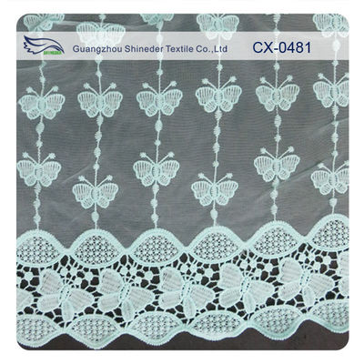 پارچه توری پارچه گلدوزی پارچه ای Organza، رنگرزی سازگار با محیط زیست / عادی رنگرزی