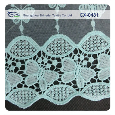 پارچه توری پارچه گلدوزی پارچه ای Organza، رنگرزی سازگار با محیط زیست / عادی رنگرزی