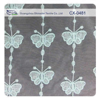 پارچه توری پارچه گلدوزی پارچه ای Organza، رنگرزی سازگار با محیط زیست / عادی رنگرزی