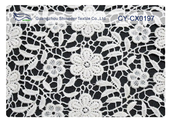 پارچه توری دوزی شده با محیط زیست برای لباس عروسی CY-CX0197