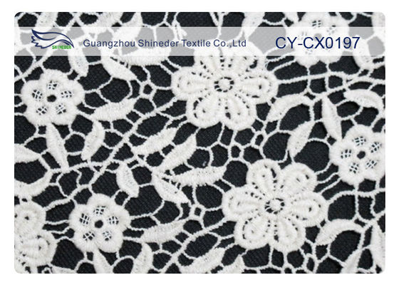 پارچه توری دوزی شده با محیط زیست برای لباس عروسی CY-CX0197
