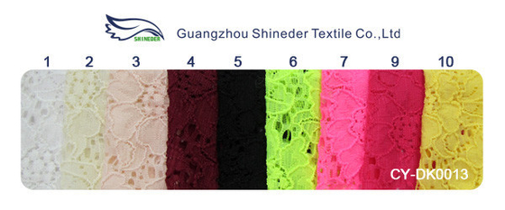 پارچه ای توری ابریشمی الاستیک / پارچه ریزه کاری قلاب دوزی حلال آب CY-DK0013