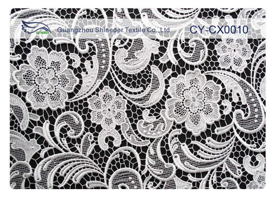 پارچه توری دوزی شده سازگار با محیط زیست، توری پارچه نایلون پنبه ای CY-CX0010