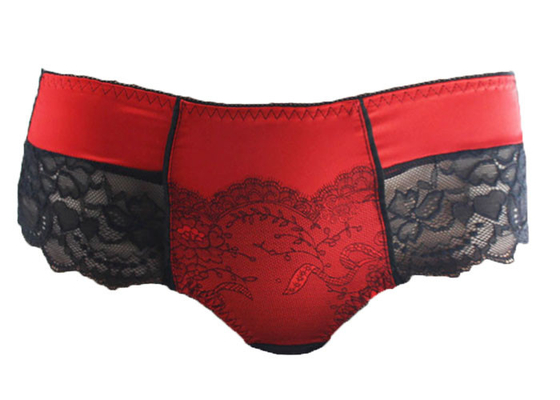 خیلی راحت توری اصلاح Boyshort تنکه پوش با زیبا از جنس ساتن، از جلو