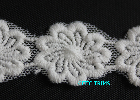پنبه الگوی دوزی تزئینی توری اصلاح 2.5CM گل با رنگرزی رنگ