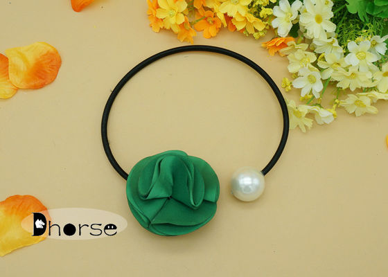 سبز گل پارچه ای بزرگ مروارید دستباف تزیینات گردنبند، گردنبند یقه